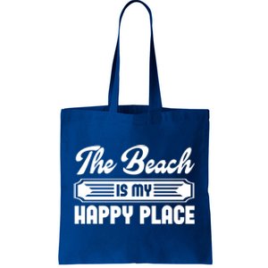 The Beach Is My Happy Place Graphic Tees Funny Gift Tote Bag