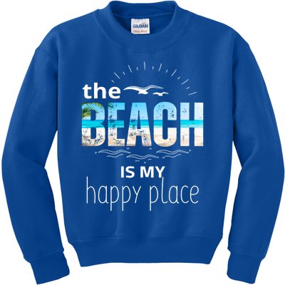 The Beach Is My Happy Place Summer Beach Tee Be Nice Sunrise Great Gift Kids Sweatshirt