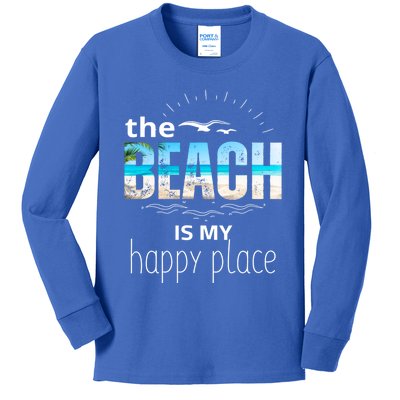 The Beach Is My Happy Place Summer Beach Tee Be Nice Sunrise Great Gift Kids Long Sleeve Shirt