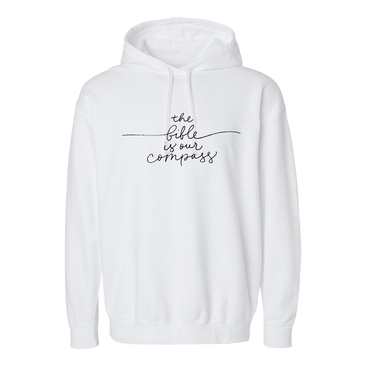 The Bible Is Our Compass Christianity Faith Garment-Dyed Fleece Hoodie