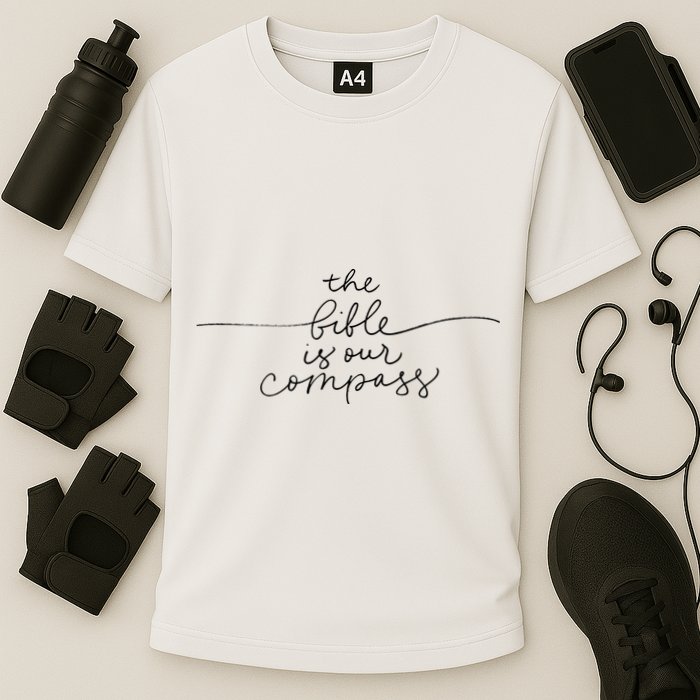 The Bible Is Our Compass Christianity Faith Performance Shirt