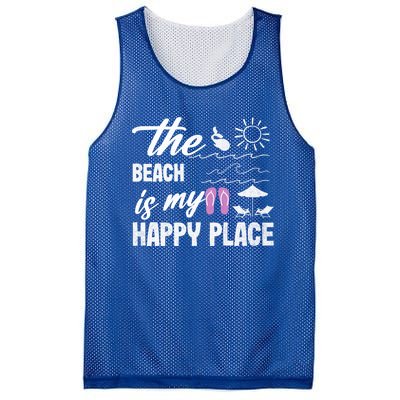 The Beach Is My Happy Place Vacation Family Beach Summer Gift Mesh Reversible Basketball Jersey Tank