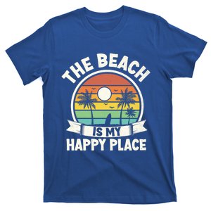 The Beach Is My Happy Place Beach Trip Retro Summer Vacation Gift T-Shirt