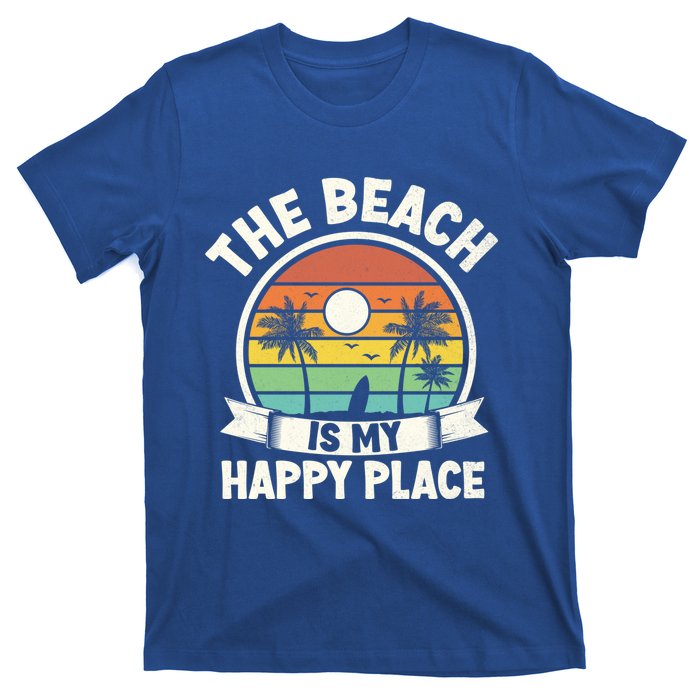 The Beach Is My Happy Place Beach Trip Retro Summer Vacation Gift T-Shirt