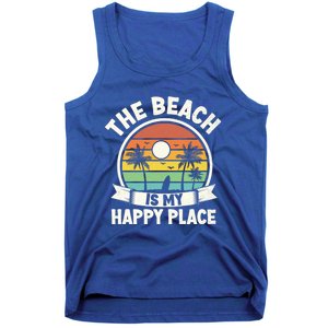 The Beach Is My Happy Place Beach Trip Retro Summer Vacation Gift Tank Top