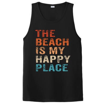 The Beach Is My Happy Place Fun Summer Beach Lover Gift PosiCharge Competitor Tank