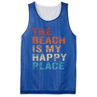 The Beach Is My Happy Place Fun Summer Beach Lover Gift Mesh Reversible Basketball Jersey Tank