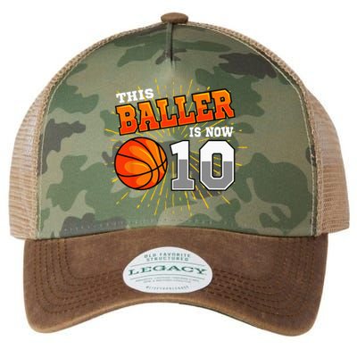 This Boy Is Now 10 Double Digits Basketball 10th Birthday Legacy Tie Dye Trucker Hat