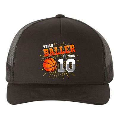 This Boy Is Now 10 Double Digits Basketball 10th Birthday Yupoong Adult 5-Panel Trucker Hat