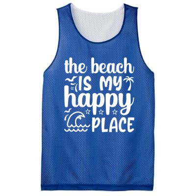 The Beach Is My Happy Place Gift Mesh Reversible Basketball Jersey Tank