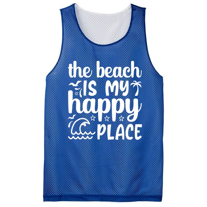 The Beach Is My Happy Place Gift Mesh Reversible Basketball Jersey Tank