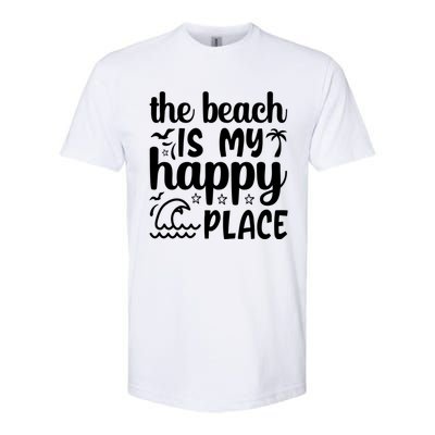 The Beach Is My Happy Place Gift Softstyle CVC T-Shirt