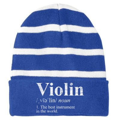 The Best Instrut In The World Definition Violin Cool Gift Striped Beanie with Solid Band