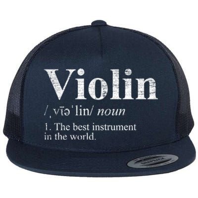 The Best Instrut In The World Definition Violin Cool Gift Flat Bill Trucker Hat