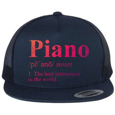 The Best Instrut In The World Piano Gift Flat Bill Trucker Hat