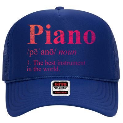 The Best Instrut In The World Piano Gift High Crown Mesh Back Trucker Hat