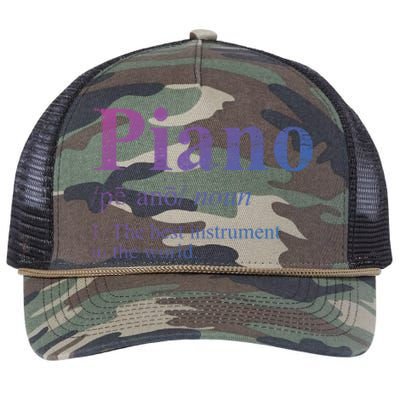 The Best Instrut In The World Piano Gift Retro Rope Trucker Hat Cap