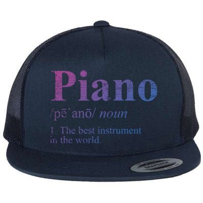 The Best Instrut In The World Piano Gift Flat Bill Trucker Hat