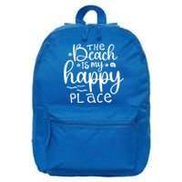 The Beach Is My Happy Place Great Gift 16 in Basic Backpack