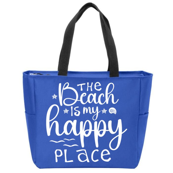 The Beach Is My Happy Place Great Gift Zip Tote Bag