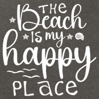 The Beach Is My Happy Place Great Gift Cotton Canvas Backpack
