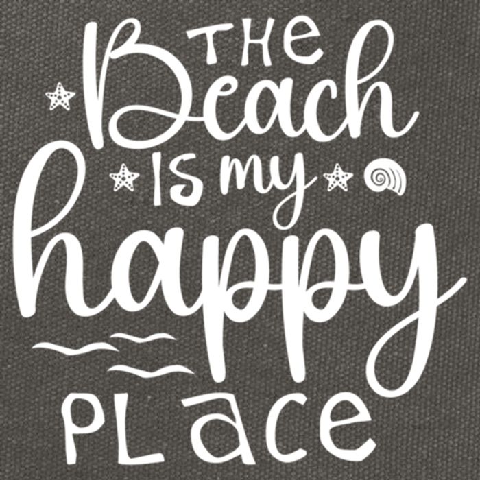 The Beach Is My Happy Place Great Gift Cotton Canvas Backpack