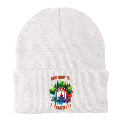 This Body Is A Homebody  Funny Introvert Meditation Design Knit Cap Winter Beanie