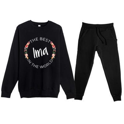 The Best Ima In The World Jewish Mom MotherS Day Premium Crewneck Sweatsuit Set