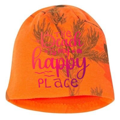 The Beach Is My Happy Place Gift Kati - Camo Knit Beanie