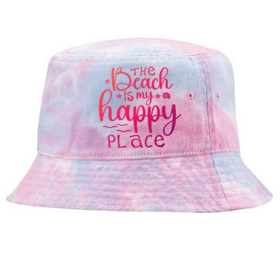 The Beach Is My Happy Place Gift Tie-Dyed Bucket Hat