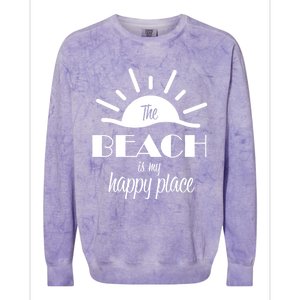 The Beach Is My Happy Place Gift Colorblast Crewneck Sweatshirt