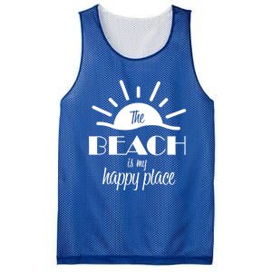 The Beach Is My Happy Place Gift Mesh Reversible Basketball Jersey Tank