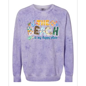 The Beach Is My Happy Place Vacation Summer Gift Colorblast Crewneck Sweatshirt