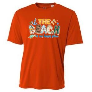 The Beach Is My Happy Place Vacation Summer Gift Cooling Performance Crew T-Shirt