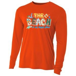 The Beach Is My Happy Place Vacation Summer Gift Cooling Performance Long Sleeve Crew