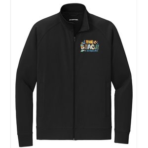 The Beach Is My Happy Place Vacation Summer Gift Stretch Full-Zip Cadet Jacket