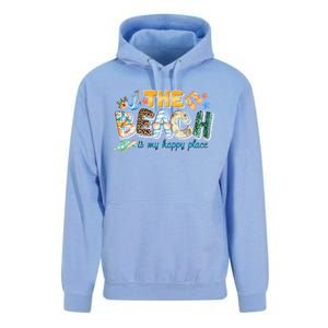 The Beach Is My Happy Place Vacation Summer Gift Unisex Surf Hoodie