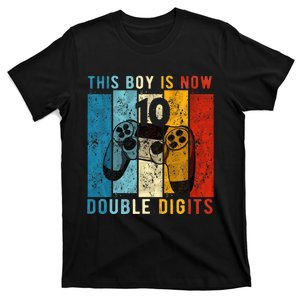 This Boy Is Now Double Digits 10th Birthday Boy 10 Year Old T-Shirt