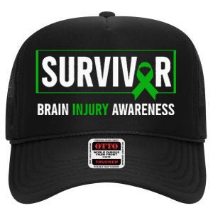 Traumatic Brain Injury Awareness Brain Injury Survivor High Crown Mesh Back Trucker Hat