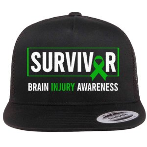 Traumatic Brain Injury Awareness Brain Injury Survivor Flat Bill Trucker Hat