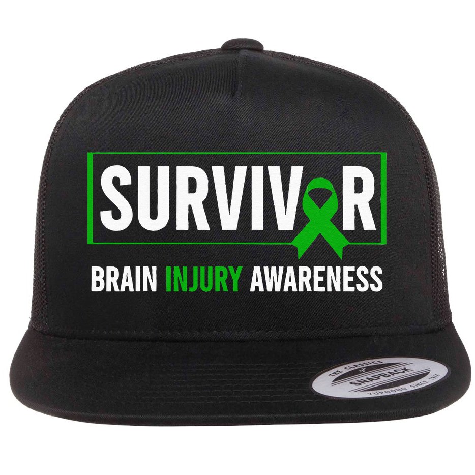 Traumatic Brain Injury Awareness Brain Injury Survivor Flat Bill Trucker Hat