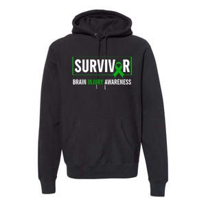 Traumatic Brain Injury Awareness Brain Injury Survivor Premium Hoodie