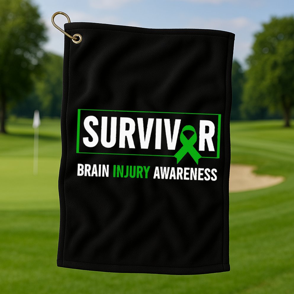 Traumatic Brain Injury Awareness Brain Injury Survivor Golf Towel