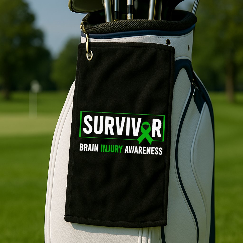 Traumatic Brain Injury Awareness Brain Injury Survivor Golf Towel