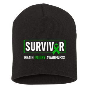 Traumatic Brain Injury Awareness Brain Injury Survivor Short Acrylic Beanie