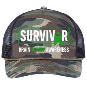 Traumatic Brain Injury Awareness Brain Injury Survivor Retro Rope Trucker Hat Cap