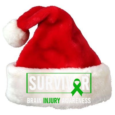 Traumatic Brain Injury Awareness Brain Injury Survivor Premium Christmas Santa Hat