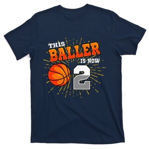 This Baller Is Now 2 Basketball 2nd Birthday Party T-Shirt