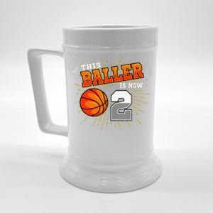 This Baller Is Now 2 Basketball 2nd Birthday Party Beer Stein