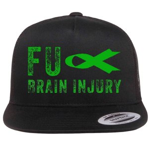 Traumatic Brain Injury Awareness Fu Traumatic Brain Injury Flat Bill Trucker Hat